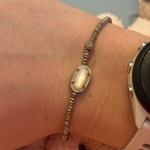 Kendra Scott Silver Bracelet with Cream Stone